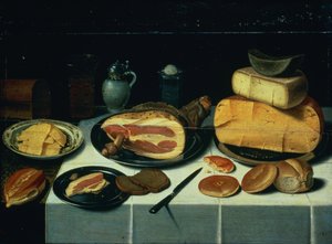 Still Life with a Ham by Floris Gerritsz van Schooten