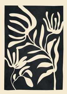 Abstract Botanical Forms by Flow Line