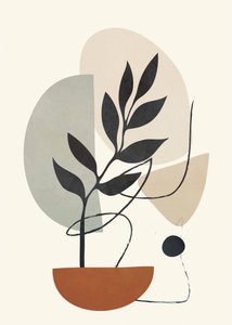 Abstract Potted Plant by Flow Line