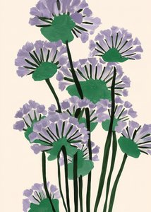 Abstract Purple Botanicals by Flow Line