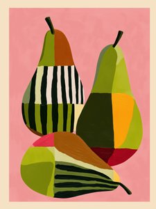 Colorful Pears Still Life
