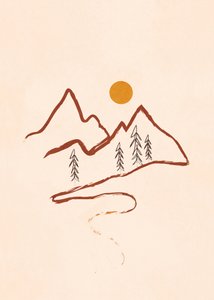 Minimalist Mountain Path by Flow Line