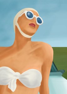 Retro Summer Swimmer by Flow Line