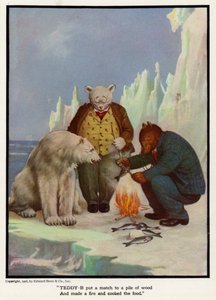Teddy - B Put a Match to a Pile of Wood and Made a Fire and Cooked the Food by Floyd V. Campbell
