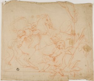 Putto Firing at Putto on Horseback