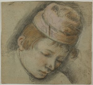 Head of Youth in a Pink Cap by Follower of Jacopo Bassano