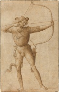 Archer Drawing a Bow by Follower of Pietro Perugino
