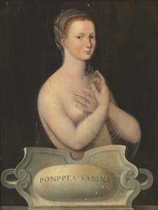 Portrait of Poppaea Sabina, Half-Length, in a Transparent Veil, in Front of a Stone Cartouche by Fontainebleau School