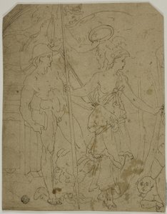 Scene with Mercury and Minerva by Fontainebleau School