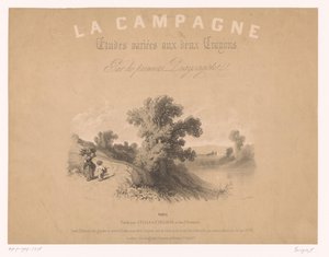 Title Page for: Studies of Rural Scenes with Two Types of Chalk (La Campagne series) by Fortuné Ferogio