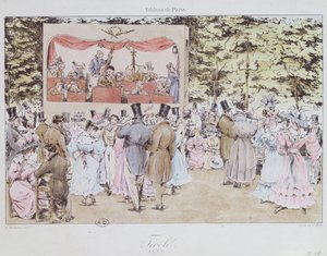 Musical Entertainment at the New Tivoli Gardens, Paris, engraved by C. Motte, 1827 by Fortune Delarue