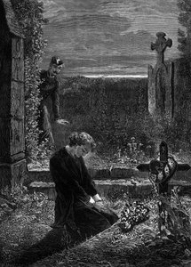 Illustration for novel Les Miserables by Victor Hugo (3rd part: Marius) (engraving by Meaulle: Marius) by Fortune Louis Meaulle