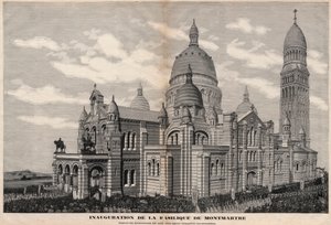 Inauguration of the Basilica of the Sacre-Coeur in Montmartre in 1891 (Appearance of the Monument as It Will Be After Complete Completion) - Engraving by Meaulle in 1891 by Fortune Louis Meaulle