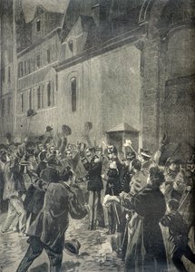 Major Esterhazy Cheered by the Crowd Celebrating His Acquittal