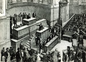 Victor Hugo in the Chamber of Peers, c. 1885