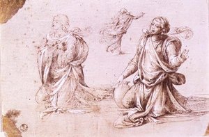 Three Studies of a Female Figures for The Woman of Samaria by Fra Bartolomeo