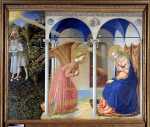 The Annunciation (in the background, Adam and Eve expelled from Paradise), c. 1445