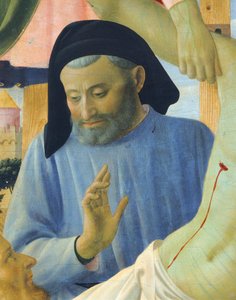 Architect Michelozzo (detail) from The Deposition from the Cross or the Altarpiece of the Holy Trinity, circa 1432, by Giovanni da Fiesole known as Fra Angelico (1400-ca 1455)