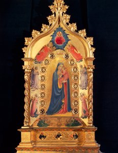 The Virgin has the Reliquary Star with Virgin and Child, Saint Peter, Saint Dominic and Saint Thomas Aquinas by Fra  Angelico