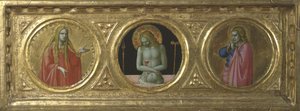 Christ as Man of Sorrows flanked by Saint Mary Magdalene and Saint John the Evangelist by Fra Angelico