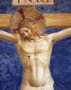 Christ crucified. Inscription "INRI" on the cross (detail)