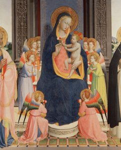 (detail) from the Politico Di San Domenico showing the Virgin and Child enthroned with Eight angels, c.1422