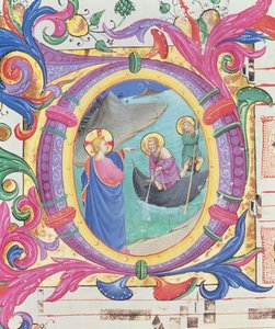 Historiated Initial O Depicting the Miraculous Draught of Fishes (detail) by Fra Angelico
