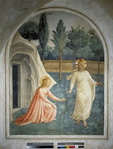 Noli Me Tangere. Jesus Christ Resurrected Refuses to Be Touched by Saint Mary Magdalene. Fresco by Guido di Pietro by Fra Angelico