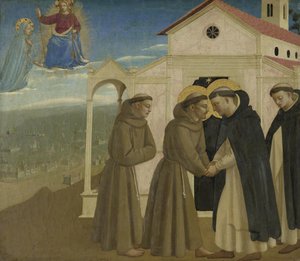 Part of a Predella: The Meeting of Saints Dominic and Francis