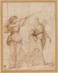 One Angel Blowing a Trumpet, and Another Holding a Standard by Fra Bartolommeo