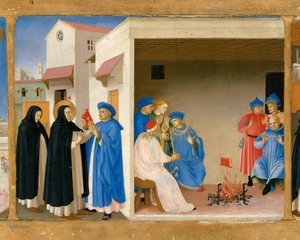 The Dispute of Saint Dominic and the Miracle of the Book Predella of the Retable The Coronation by Fra Giovanni Angelico da Fiesole