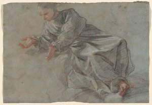 A Monk Seated with Arms Outstretched (Study for the Virgin in the Vision of Blessed Felice da Cantalice) by Fra Semplice da Verona