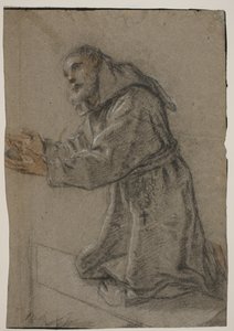 Kneeling Friar with Outstretched Hands by Fra Semplice da Verona