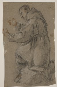 Kneeling Friar with Outstretched Hands by Fra Semplice da Verona
