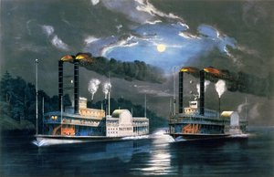 A Midnight Race on the Mississippi, after a drawing by H.D. Manning, pub. by Currier and Ives, New York, 1860