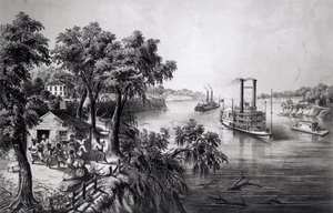 Low Water in the Mississippi, pub. by Currier and Ives by Frances Flora Bond Palmer