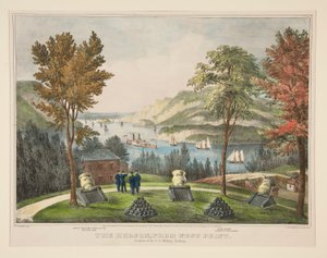 The Hudson, from West Point. Grounds of the U.S. Military Academy by Frances Flora Bond Palmer