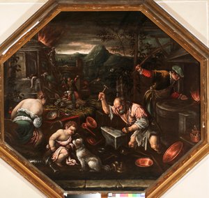 Allegory of fire. Painting by Francesco da Ponte known as Francesco Bassano