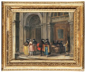 Masked Figures Taking Coffee in the Caffè Florian, Venice