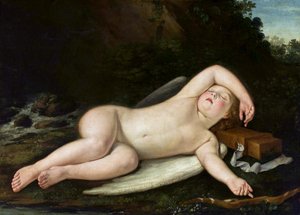 Sleeping Eros by Francesco Albani