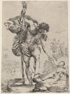 Saint Christopher Giving His Hand to the Infant Jesus by Francesco Amato