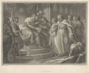 Edward, Prince of Wales, Presenting the Captive King John of France and His Sons to His Father Edward the Third After the Battle of Poitiers by Francesco Bartolozzi