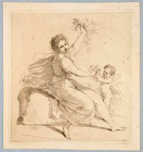 Flora, with a Boy by Francesco Bartolozzi