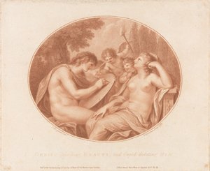 Genius Describing Beauty, And Cupid Dictating Him by Francesco Bartolozzi