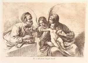 Holy Family with an Angel Who Offers Fruit to the Christ Child: Raccolta di Alcuni Disegni by Francesco Bartolozzi
