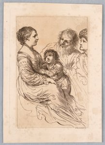Lady, Boy, and Two Old Men by Francesco Bartolozzi
