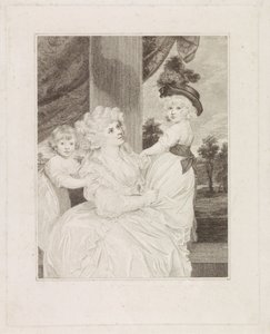 Portrait of Jane Stanhope with Her Two Children by Francesco Bartolozzi