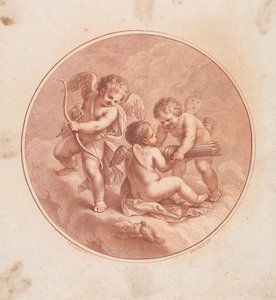Three Cupids with Bows & Arrows, and Two Doves by Francesco Bartolozzi
