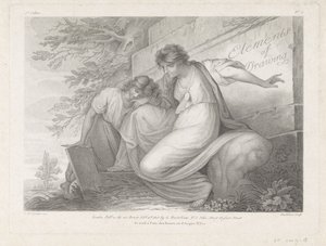 Title Page with Two Figures with a Drawing in a Landscape by Francesco Bartolozzi