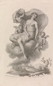 Venus with Three Cupids in the Sky by Francesco Bartolozzi